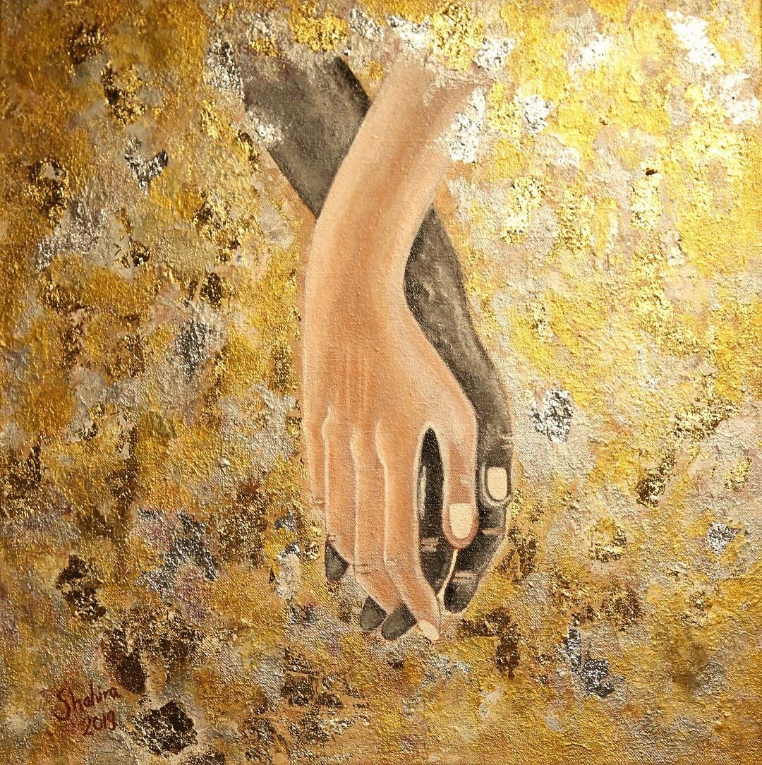 23.Love Knows No Color by Shahira Abou El Naga 50*50cm,Acrylic on canvas