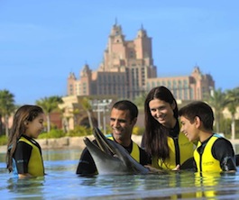 swimming with sea lion at Atlantis, the Palm